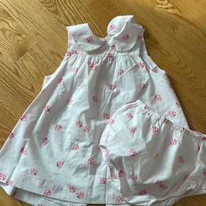 Jacadi light pink dress with matching bloomers - 18 months